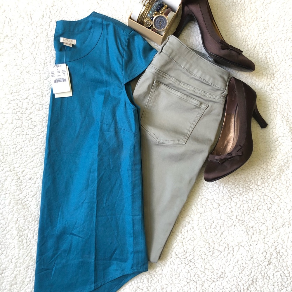J. Crew Oxford Drapey Crepe Top